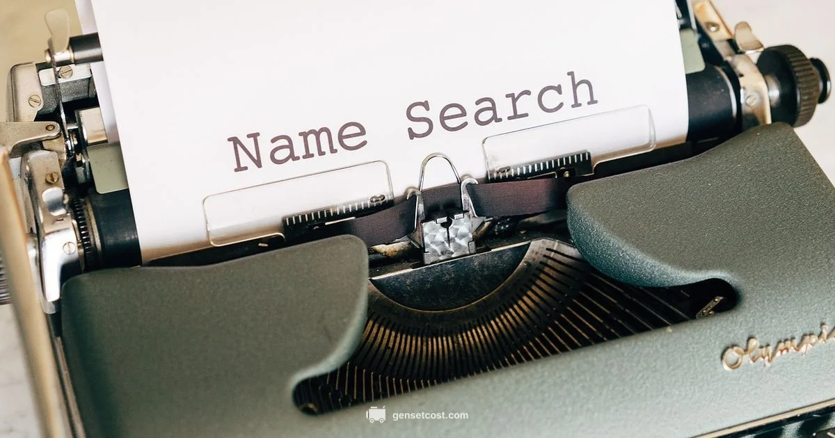 Free Name Ideas - Genset Cost