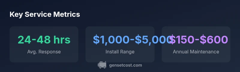 Infographic showing service response times, install and maintenance ranges