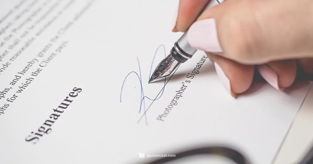 Signature Generator Overview - Genset Cost